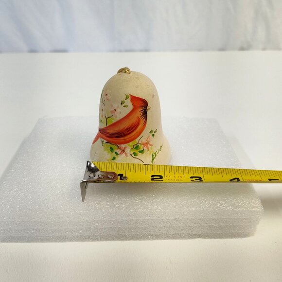 Sandstone Creations Hand-Painted Ceramic Bell Cardinal Design Signed by Anna VTG - Picture 6 of 7
